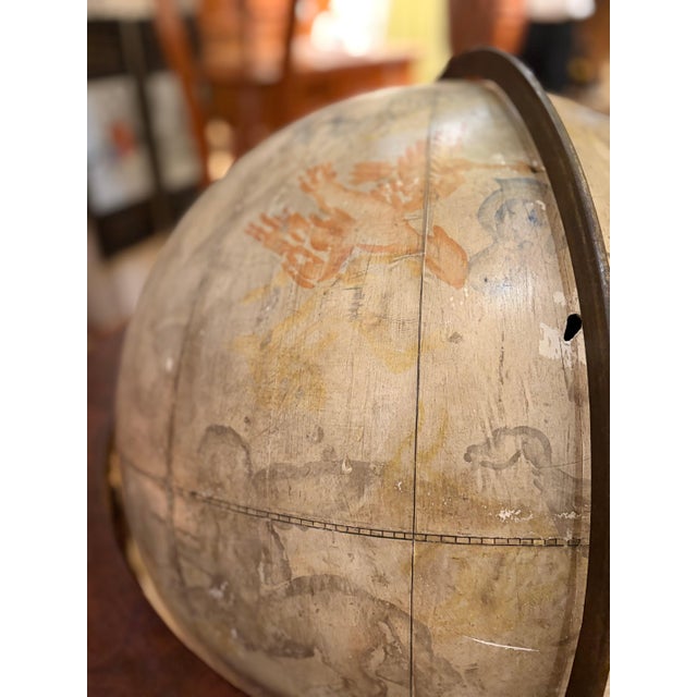19th Century Antique Italian Celestial Globe on Turned Wood Floor Stand For Sale - Image 4 of 18