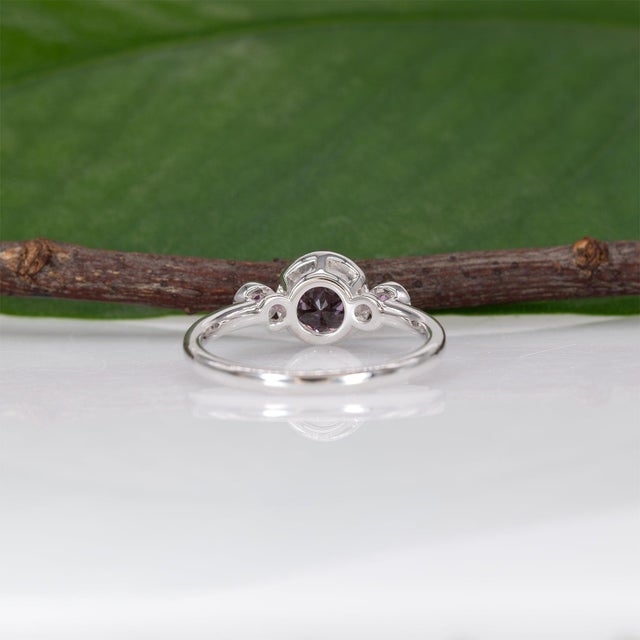 Purple Purple Spinel Ring With Purple Sapphire Accents: Solid 14k Gold, Size 6.75 For Sale - Image 8 of 9