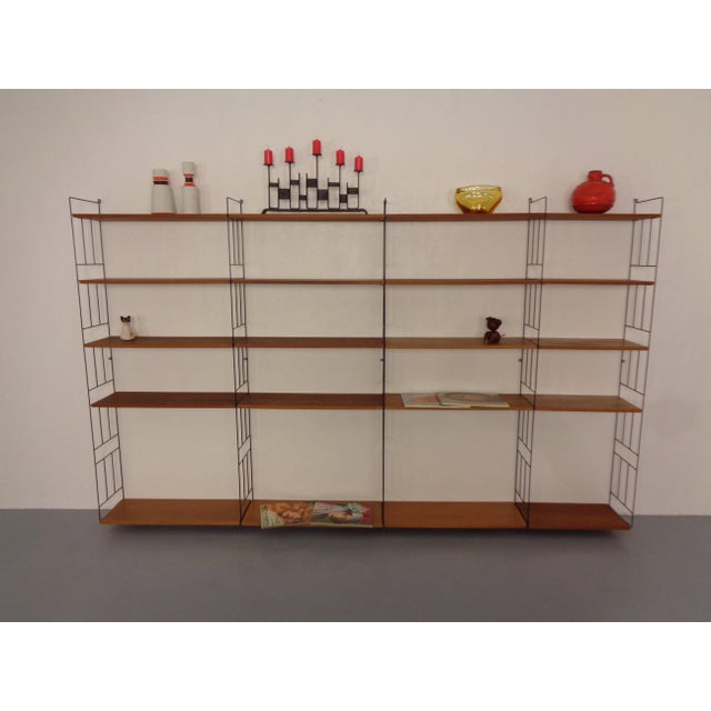Walnut String Shelving System from WHB, Germany, 1960s, Set of 25 For Sale - Image 4 of 18
