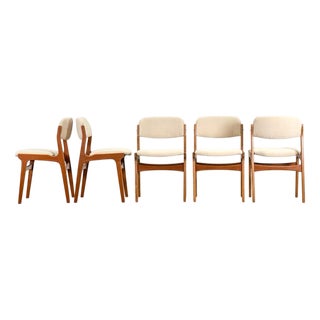 Mid-Century Teak Chairs attributed to Harry Østergaard for Randers Møbelfabrik, 1950s, Set of 5 For Sale