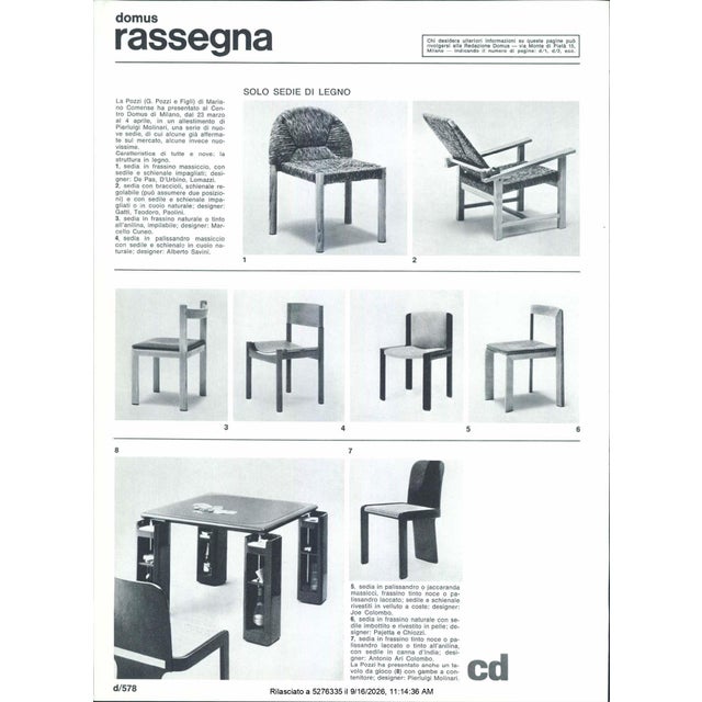 A stunning and elegant set of four dining chairs designed by renowned Italian design maestro Joe Colombo for the renowned...