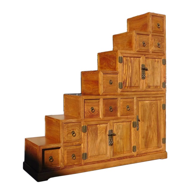 Chinese Rosewood Japanese Step Tansu Chairish