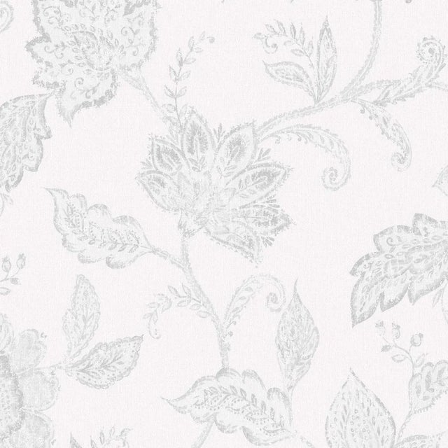 Sample - Borastapeter Indigo Bloom Wallpaper in Grey For Sale