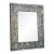 Handcrafted Mixed Black Silver Antique Tin Ceiling Wall Mirror For Sale