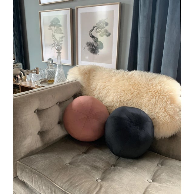 Mid-Century Modern Ball Pillow, Black For Sale - Image 3 of 6