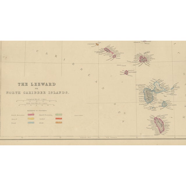 Paper Antique Map of Cuba, Hispaniola, Puerto Rico and the Leeward Islands, 1860 For Sale - Image 7 of 11