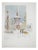 René Leverd, Switzerland, Clock Tower in Bern, Watercolor For Sale