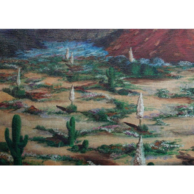 American Mid Century Southwest Desert Landscape in Oil on Canvas by C. Gallagher For Sale - Image 3 of 5