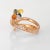Early 21st Century Giovanni Ferraris Pave Diamond Ring Rainbow Sapphires 18k Rose Gold Estate size 6.5 For Sale - Image 5 of 7