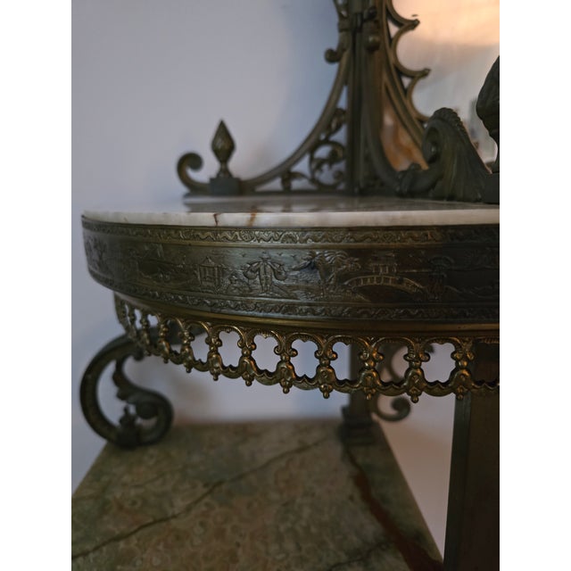 1900-1909 Cherub Cupid Bronze Etagere For Sale In New York - Image 6 of 17