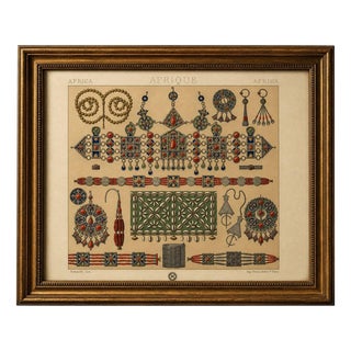 Racinet, Afrique: Kabyle Jewelry from Algeria, 1888, Lithograph For Sale