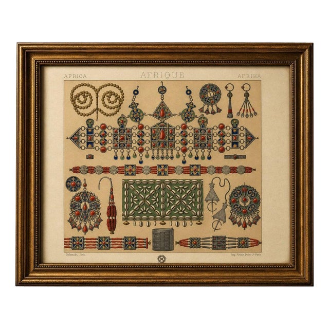 Racinet, Afrique: Kabyle Jewelry from Algeria, 1888, Lithograph For Sale