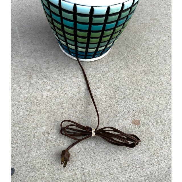 Mid-Century Modern Mid-Century Turquoise Genie Table Lamp For Sale - Image 3 of 7