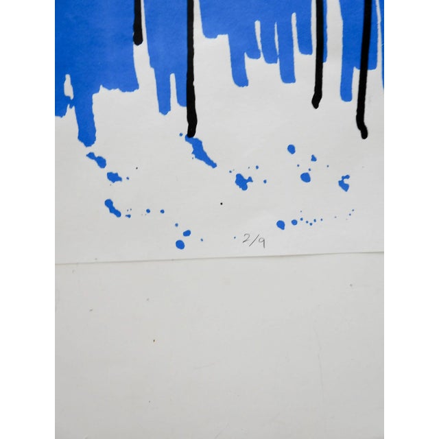 Contemporary abstract cityscape serigraph print by David Grinnell (21st century) Texas. Unsigned, numbered 2/9 in pencil...