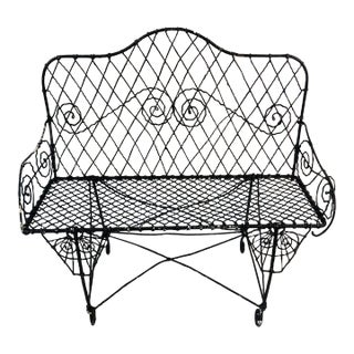 Victorian Wire Garden Bench For Sale