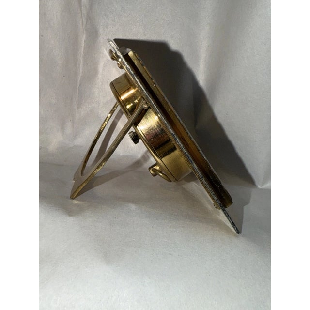 1910s Antique Swiss Art Deco Travel/ Desk Clock With Guilloche Enamel For Sale - Image 5 of 11