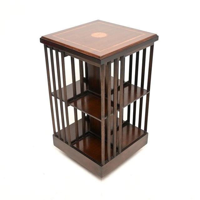 Antique Sheraton Style Revolving Bookcase, 1930s For Sale - Image 3 of 8