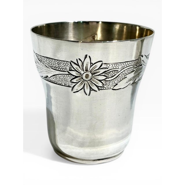 French Art Deco Silver Plate Matchstick Holders or Goblets - Set of 3 Mismatched Vintage Barware For Sale - Image 4 of 8
