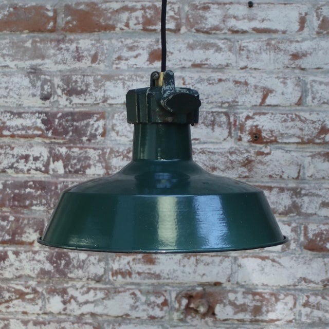 Vintage Industrial Factory Pendant Lights by Sammode, 1950s For Sale - Image 4 of 5
