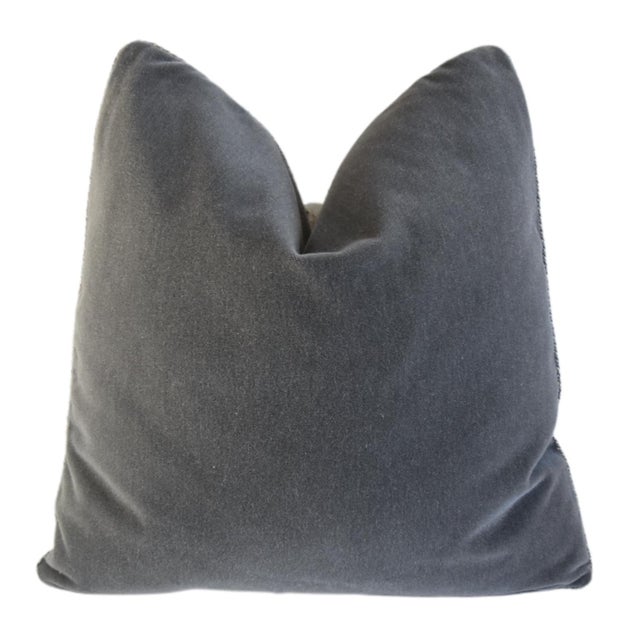 Blue Italian Designer Mariano Fortuny Sevres Italian Feather/Down Pillow For Sale - Image 8 of 8