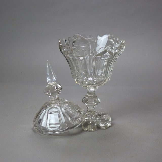 Antique Emhart Cut Glass Lidded Compote Circa 1840 For Sale - Image 9 of 9