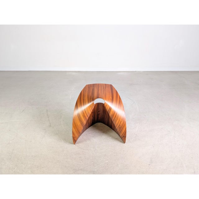 Beautiful Lapalma design stool/side table made of walnut for sale. Designed by Tokomo and Shin Azumi, it is still produced...