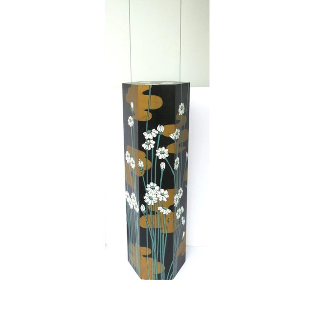 A beautiful pedestal column stand, in the Art Nouveau style, circa mid-20th century. This wood pedestal column stand is...