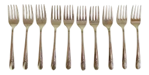 1941 Vintage Wm Rogers Mfg Inheritance Dessert / Salad Forks- Set of 10