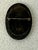 French Jet Glass Mourning Cameo C-Clasp Black Brooch Antique Pin For Sale - Image 4 of 5