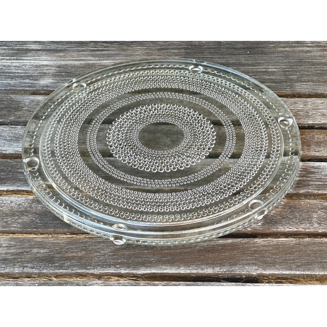 Vintage Pressed Molded Glass Trivets with Beaded Decoration, France, 1960s, Set of 2 For Sale - Image 4 of 5
