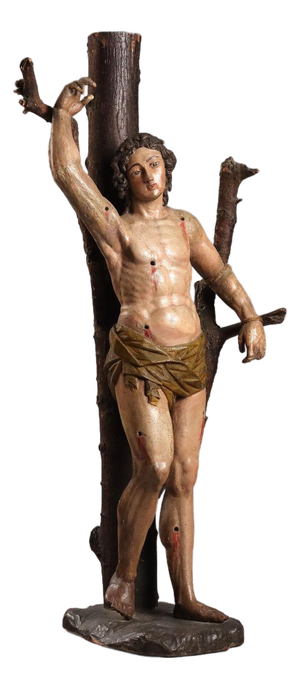 St Sebastian, Carved Wood Sculpture