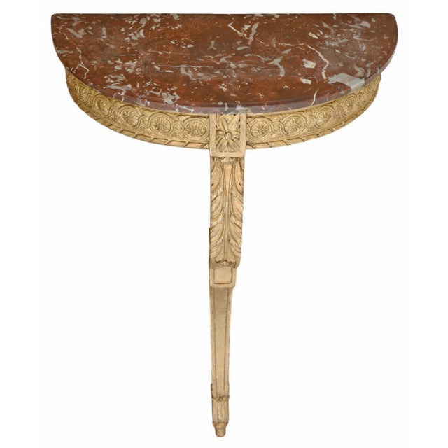 Stone Small Antique Gilt and Marble Hall Console Table, 1890s For Sale - Image 7 of 7