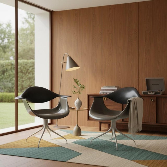 1950s George Nelson for Herman Miller Swag Leg Daf Chairs - a Pair For Sale - Image 10 of 10