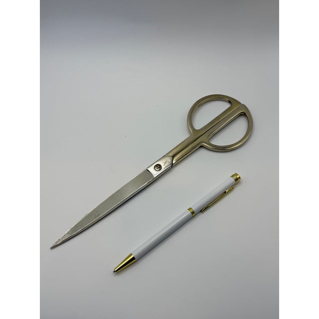 Beautiful vintage Italian tailoring scissors crafted from hot-drop forged steel. Featuring long tapered blades, oversized...