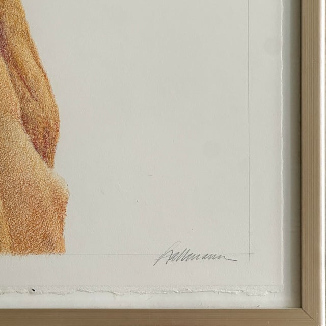 Drawing/Sketching Materials Vintage Realist Figurative Nude Study of Woman Smoking, Signed (Colored Pencil on Paper) For Sale - Image 7 of 8