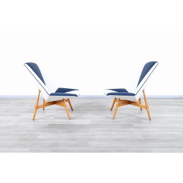 Vintage Leather Lounge Chairs by Allan Gould for Thayer Coggin For Sale In Los Angeles - Image 6 of 12