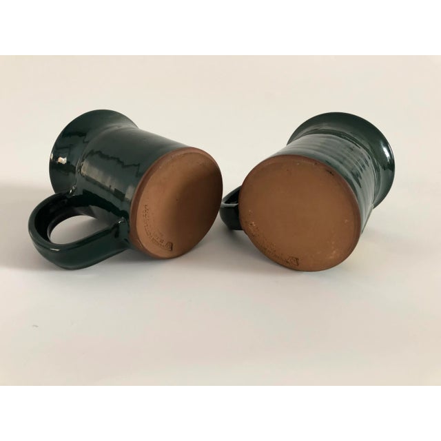 Modern Hunter Green Deneen Pottery Set of 2 Mugs For Sale - Image 4 of 5