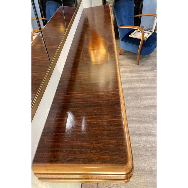 Wood Art Deco Curved Wood Console Table, 1940s For Sale - Image 7 of 15