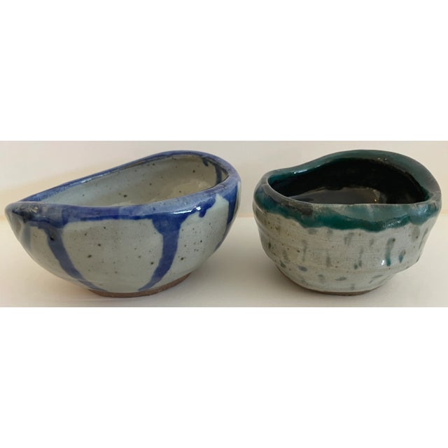 Organic Form Glazed Pottery Bowls Signed Cata - Set of 2 For Sale In Miami - Image 6 of 8