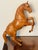 Brown 1950s Handsome Equestrian Pair of Leather Horse Sculptures For Sale - Image 8 of 9