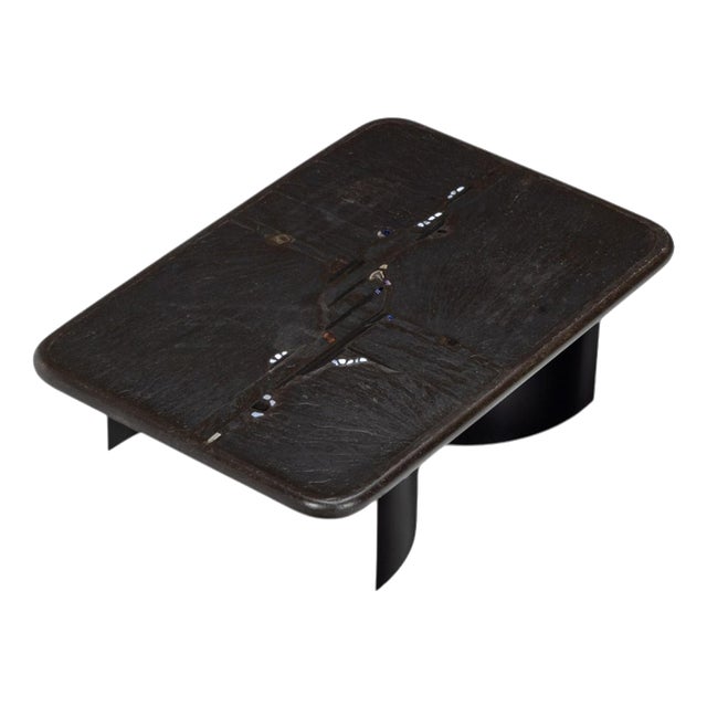 Coffee Table with Agate Top by Paul Kingma, Netherlands, 1988 For Sale