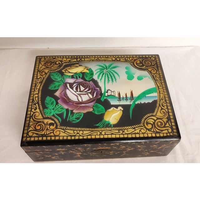 1950s Art Nouveau Wooden Box. Spain, 1940s For Sale - Image 5 of 14