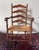 Ethan Allen Vintage Tell City/Ethan Allen Style Colonial Early American Ladderback Dining Wooden Armchair, Woven Rush Seat For Sale - Image 4 of 12