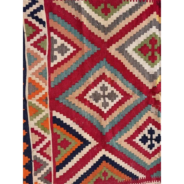 Mid-Century Qashqai Kilim, 1960s For Sale - Image 3 of 13