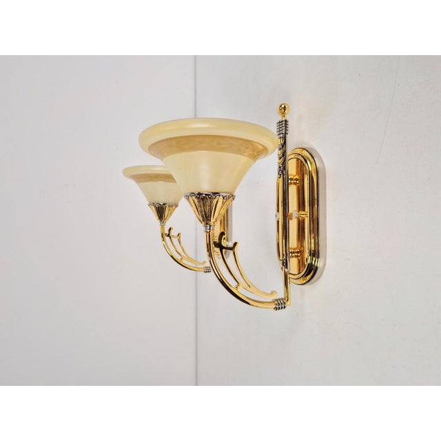 Art Nouveau Regency Brass Wall Lamps by Bejorama Lighting, Spain, 1970s, Set of 2 For Sale - Image 12 of 17