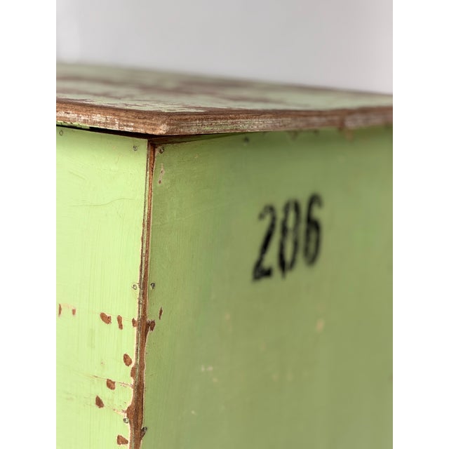 Wood Industrial Green Storage Table, 1960 For Sale - Image 7 of 18