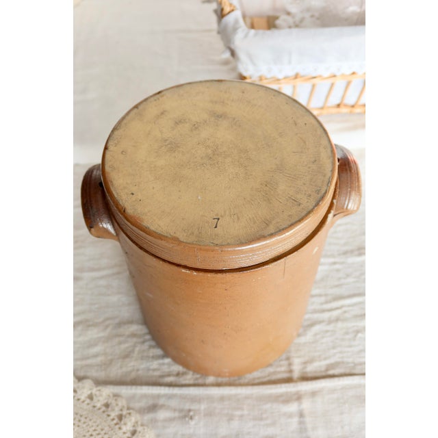 Rustic Large Vintage Glazed Earthenware Salt Cellar, 1970s For Sale - Image 3 of 7