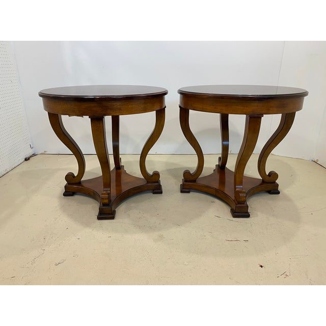 Vintage Baker Furniture Round Side Tables a Pair Chairish