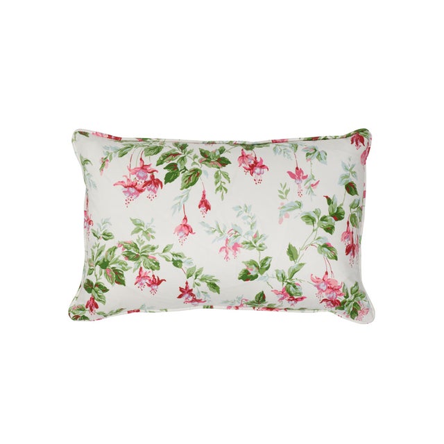 Early 21st Century Contemporary Garden Gate Chintz Lumbar Pillow in Magenta For Sale - Image 5 of 5