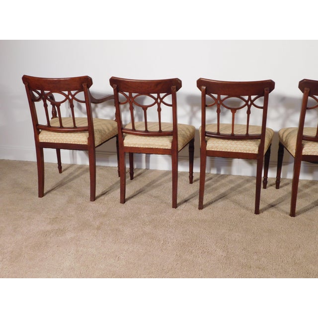Antique Circa 1920s-30s Set of 6 Sheraton Charak Furniture Dining Chairs For Sale - Image 10 of 18